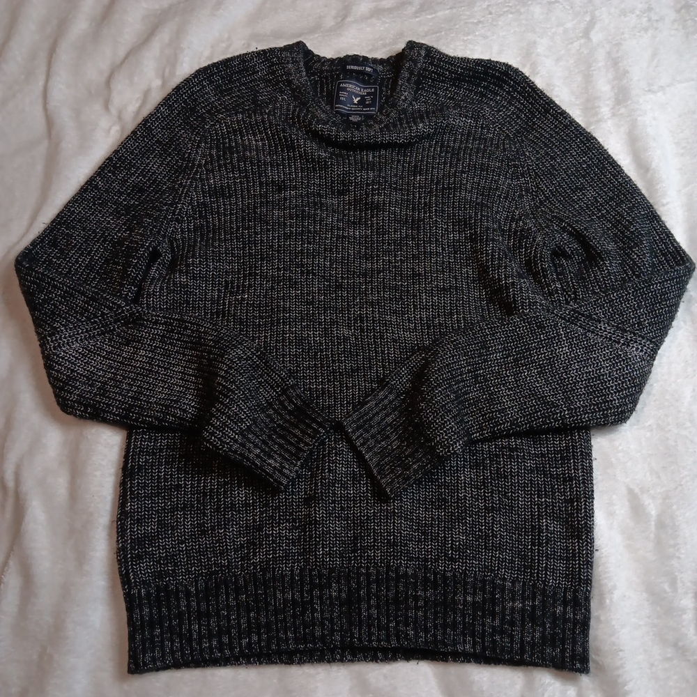 American Eagle Outfitters Charcoal Crewneck Sweater